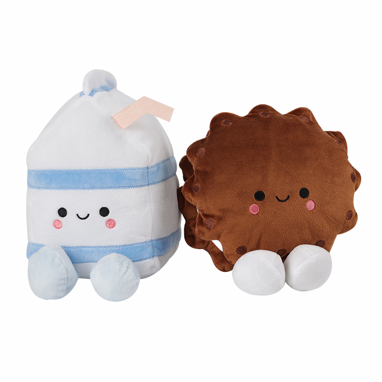 Low Moq Food Small Custom Milk And Biscuit Stuffed Plush Toy