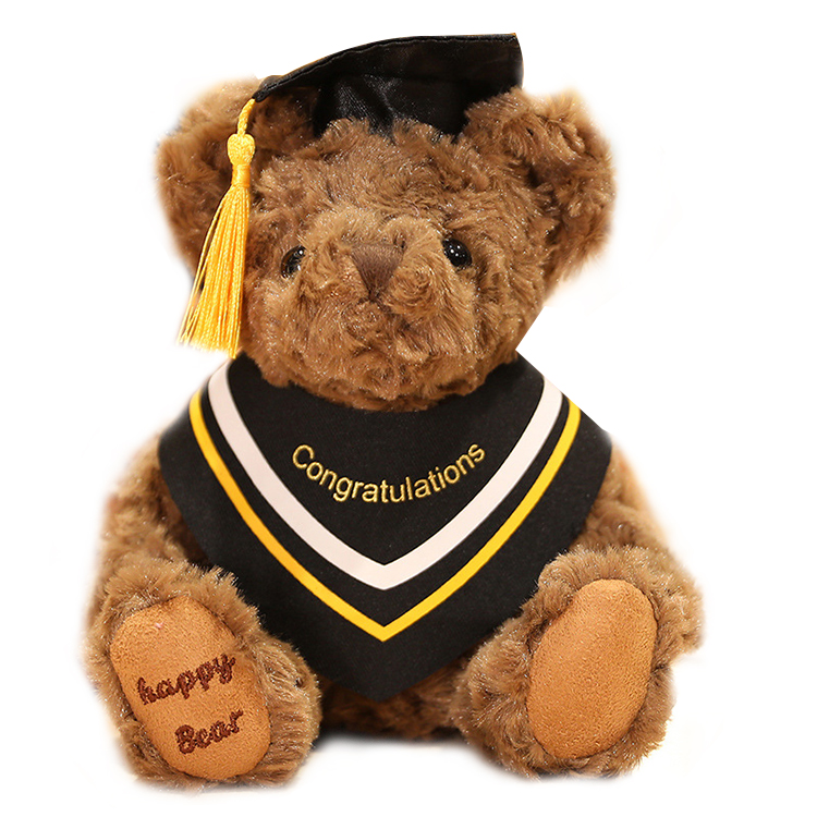 coloful 20cm stuffed animal graduation bear plush toy