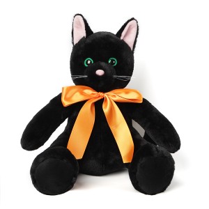 glow in the dark halloween cat plush toy doll lifelike plush cats black realistic cat plush