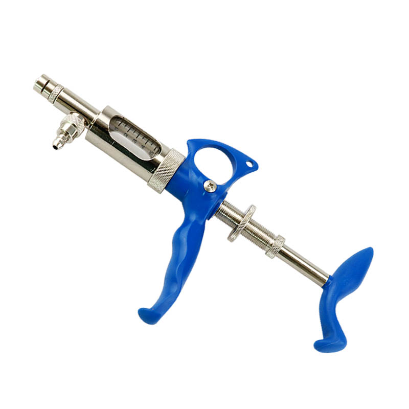 Veterinary adjustable continuous vaccine syringe