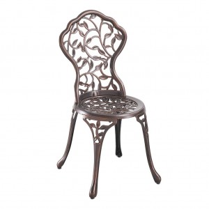 JJC18013 Cast Aluminum Chair na may pattern ng mga dahon