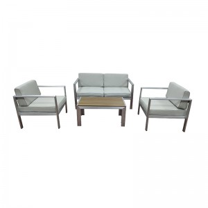 JJS4208 Aluminum PS wood 4pcs sofa set