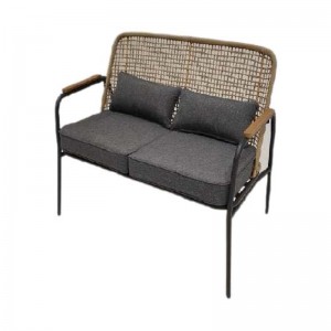 JJS3043DC Steel Rattan Loveseat with Cushion – KD structure