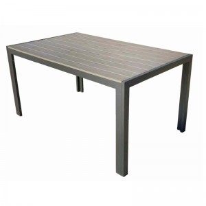 JJT14001 Τραπέζι εξωτερικού χώρου από ξύλινο ορθογώνιο αλουμίνιο PS