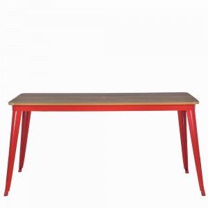 JJT146120 Table de salle à manger rectangulaire en bois en plastique d'extérieur avec une couleur différente