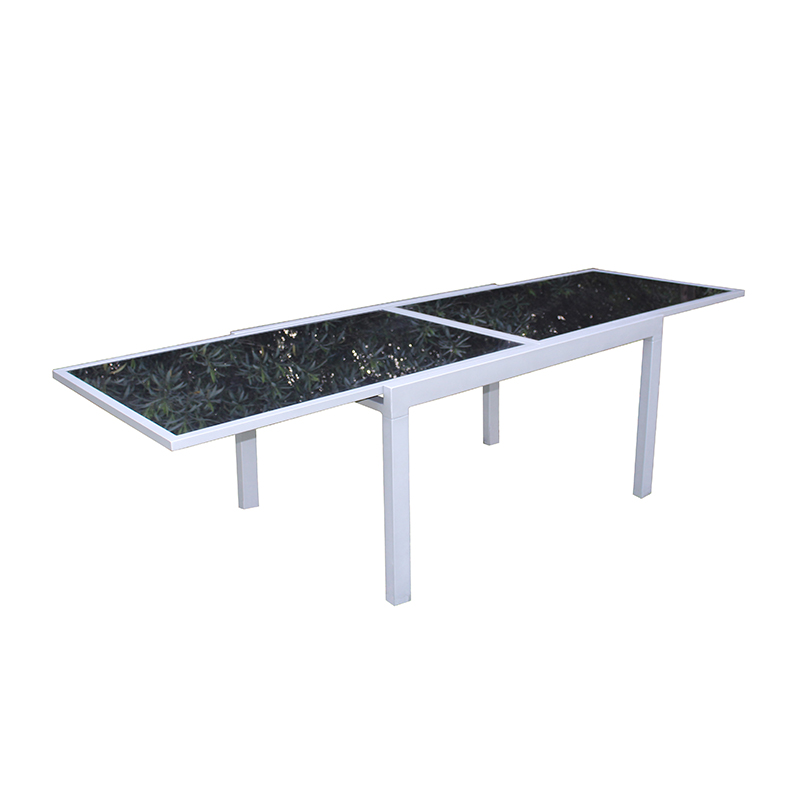 Special Design for Aluminum Cafe Chair - JJT6133G Aluminum extension glass table – Jin-jiang Industry