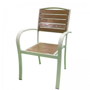 JJC14004 Aluminum PS wood stacking chair
