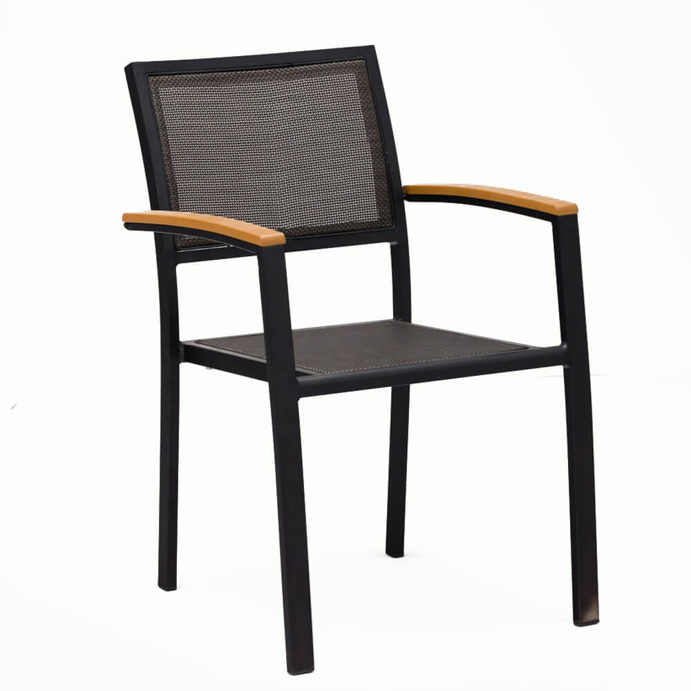 China Wholesale Retro Metal Outdoor Chair Company - JJC419 Aluminum textilene stacking chair – Jin-jiang Industry Featured Image