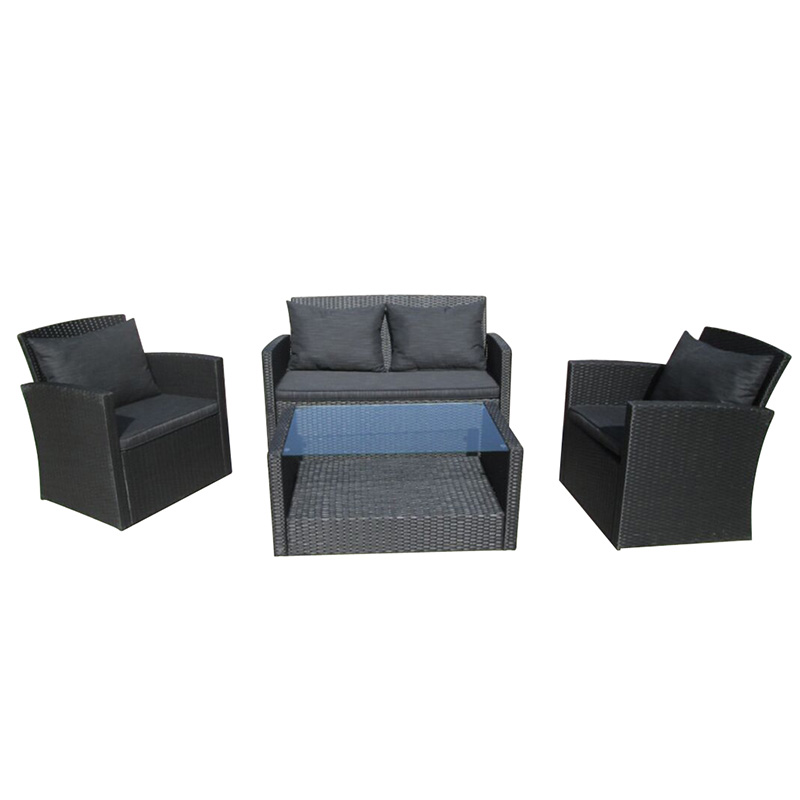 JJS351 Steel frame rotan 4pcs sofa set