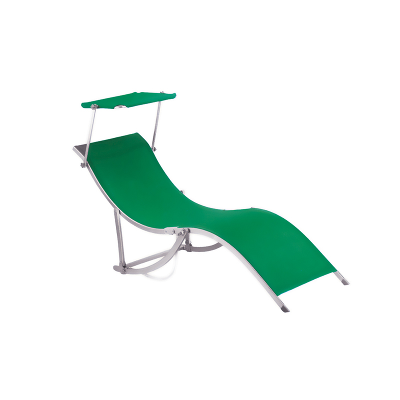 JJLXB-015 Aluminum camping lounger with sun shade Featured Image