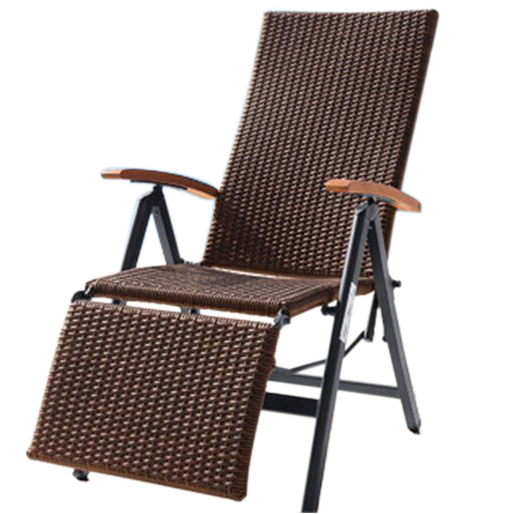 JJC213W Rattan Effect Multi-Position Chair with footrest