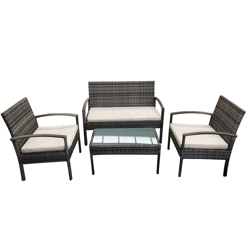 Hot sale Factory Cafe Chair Metal Dining Chair - JJS312 Steel frame rattan 4pcs sofa set – Jin-jiang Industry