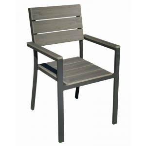JJC14001 Aluminum PS wood stacking chair