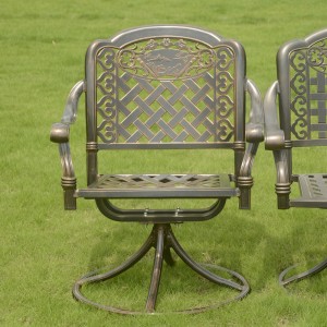 JJC18031 Oblique lattice landscape painting chair with rotating seat