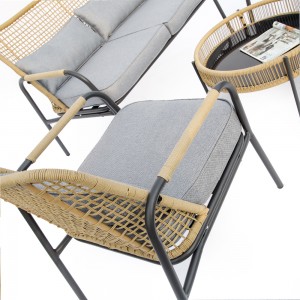 JJS3043 Steel wicker 4pcs sofa set for outdoor use