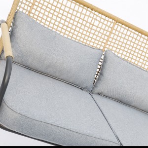 JJS3043 Conjunto de sofás de 4 piezas de mimbre de acero para uso en exteriores