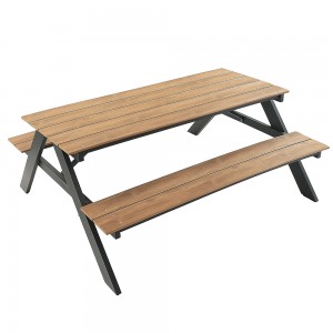 KCT18166 Wypoczynek na każdą pogodę Zestaw mebli ogrodowych / Długi stół i ławka na zewnątrz
