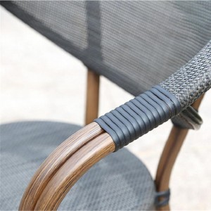 Современный дизайн для использования вне помещений из алюминия штабелируя кофейный стул с подлокотником