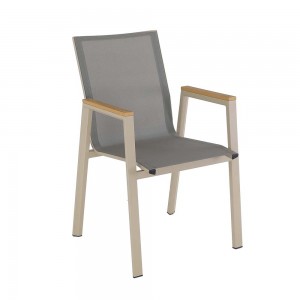 JJZF3036C Chaise impilable en aluminium avec accoudoir en polystyrène