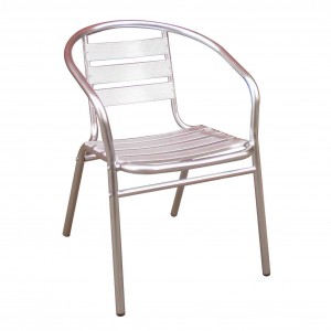 JJ6101C Aluminium bilah hoki susun kursi teras taman luar ruangan