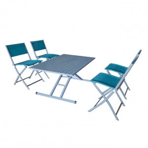 JJS417Aluminum textilene folding set-table height adjustable
