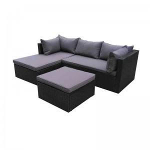 JJS4204 Aluminium rotan lounger sofa set