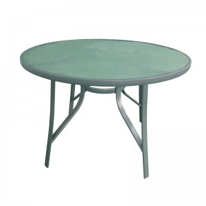 JJT3123G Стеклянный стол для улицы со стальной рамой