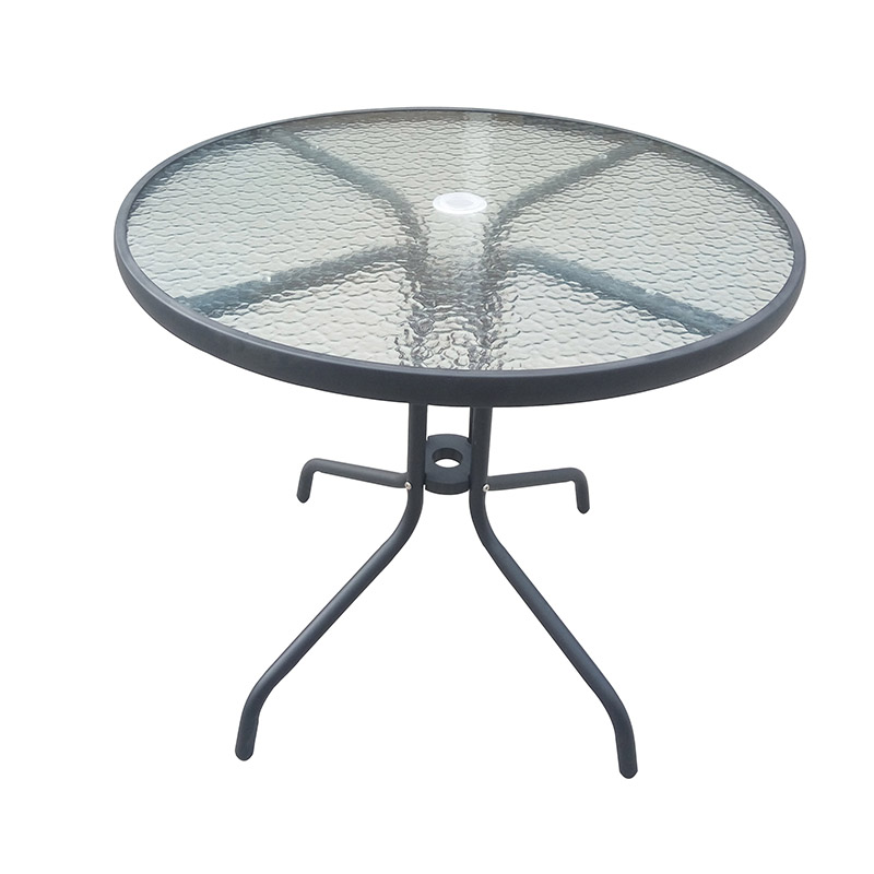 Best Cheap Round Aluminum Table Products - JJT3021G Steel frame outdoor glass table – Jin-jiang Industry