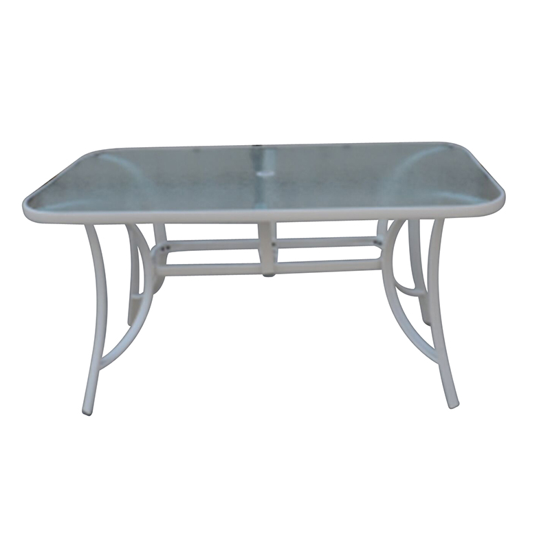 China New Product High Quality Aluminum Folding Table - JJT3022G Steel frame outdoor rectangle glass table – Jin-jiang Industry