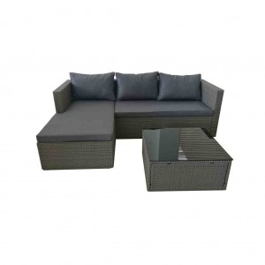 JJS3205 Steel frame rattan lounger sofa set