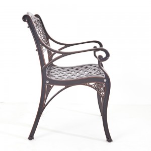 JJC-18003 Cast Aluminum Garden Chair nga adunay disenyo sa fashion