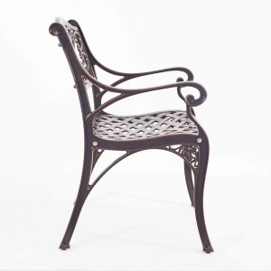 Cadeira de jardim de alumínio fundido JJC-18002 com design de moda