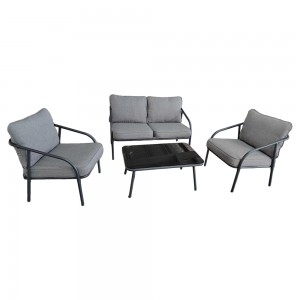 Steel furniture set-4pcs with cushion