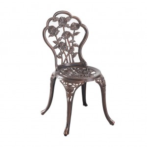 JJC18012 Cast Aluminum Chair with Rose pattern without Armrest