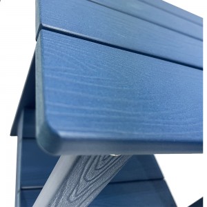 JJ-T140013 طاولات خارجية طاولة جانبية من الخشب البلاستيكي باللون الأزرق