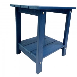 JJ-T140013 आउटडोअर टेबल्स प्लॅस्टिक वुड साइड टेबल निळ्या रंगात