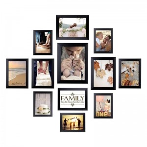Home Wall Decor Wooden Photo Frame Gallery- 12 Pieces