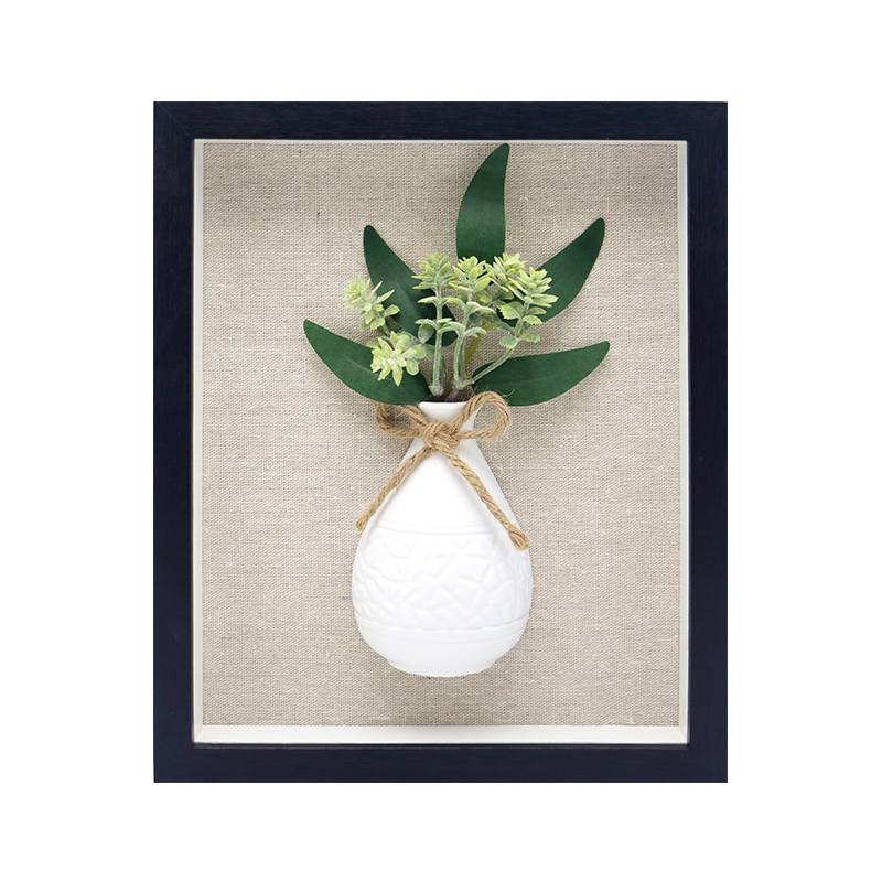Black Shadow Box Frame With Linen Back Atificial Vase Decor Featured Image