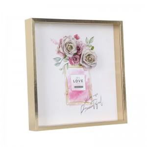 Wooden Dried Flower Photo Frame Dried Flower Display Stand Decorative Floating Photo Frame