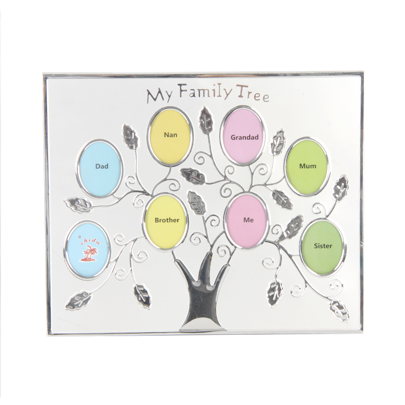 China wholesale Wall Picture Collage Manufacturer –  Family Tree Metal Aluminum Photo Picture Frame – JINN HOME