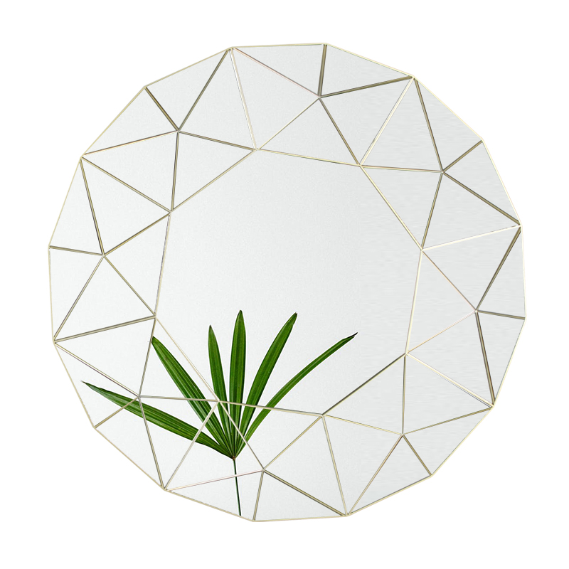 Home Decorative Small Wall Hanging Round Gold Mirror Design Simple Octagonal Featured Image