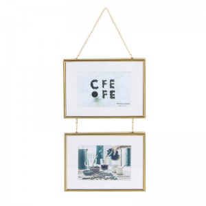 2 In 1 Rectangle Gold Metal Floating Picture Frame
