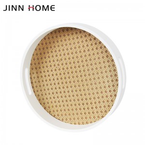 ODM Factory China Factory Direct Sale Zakka Rubber Wooden Tray Round Wooden Dessert Tray Mini Soy Sauce Tray Creative Home Tray