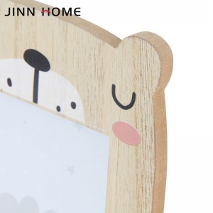 4x6inch Wood Color Bear Shape Wooden Baby Picture Frame