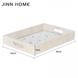 Super Purchasing for High Quality Wood Grain Round Serving Tray for Restaurant