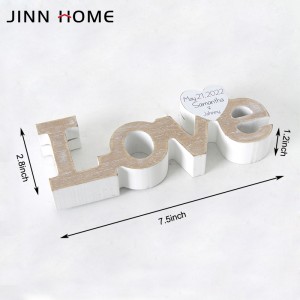 Jinn Home LOVE Carved Wooden Table Letters Ornamants Anniversary Gift