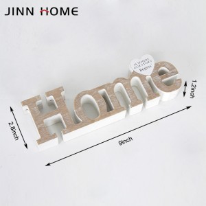 Jinn Home HOME Engraved Wooden Letters Blocks Table Ornamants Decor