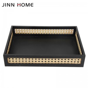 New Arrival China Wood Serving Tray with Handles, Wooden Serving Tray