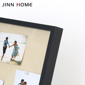 Discountable price China Promotional Wood Photo Frame Linen Cover for Wedding Invitation