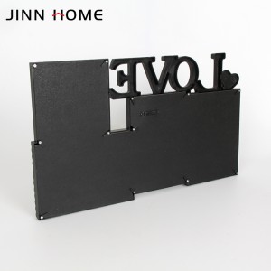 Black Plastic Collage Photo Frame with Love Lettering for 3 Photos in 10 x 15 cm 1 photo in 10x10cm